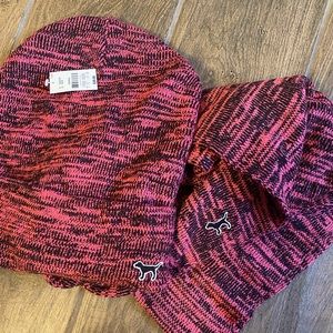 PINK beanie and scarf set